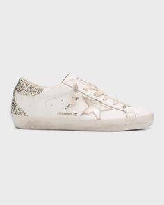 Get free shipping on Golden Goose Superstar Glitter Leather Low-Top Sneakers at Neiman Marcus. Shop the latest luxury fashions from top designers. Golden Goose Aesthetic Outfit, Cute Shoes To Get, Golden Goose Superstar Sneakers, Cute Golden Goose, Stockholm Shoes, Neutral Golden Goose, Pearl Golden Goose, Golden Goose Aesthetic, Golden Goose High Tops