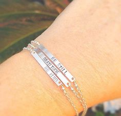 Reminder bracelet, inspiration, your word, meaningful jewelry, inspired, be kind, gratitude Silver Bar Bracelet, Bracelet Inspiration, Fruit Necklace, Pineapple Necklace, Special Necklace, Your Word, Bar Bracelet, Special Words, Tassel Keychain