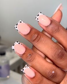 Sweet 16 Nails, Cow Print Nails, December Nails, Ombre Acrylic Nails, Short Square Nails, Print Nails, Glow Nails, French Acrylic Nails