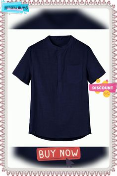 Men's Linen Shirt Summer Shirt Casual Shirt Beach Shirt Henley Spring Summer Short Sleeve Black White Navy Blue Plain Outdoor Street Clothing Apparel Button-down Casual Summer Shirt With Placket, Blue Casual Collar Shirt For Vacation, Navy Casual Shirt With Casual Collar, Navy Casual Shirt With Collar, Solid Color Summer Shirt With Pockets, Solid Summer Shirt With Pockets, Blue Short Sleeve Shirt With Casual Collar For Spring, Summer Collared Shirt With Placket, Collared Shirt With Placket For Summer