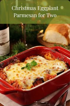 Crispy eggplant layered with cheese and sauce, an ideal addition to a cozy Christmas dinner for two at home. Mini Eggplant, Italian Christmas Dinner