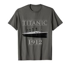 PRICES MAY VARY. Perfect vintage voyage of the RMS Titanic tees - Atlantic Ocean cruise ship - perfect retro t-shirt. History reminder about passengers men, women and children who drowning in April 1912 because of hitting the huge iceberg. Titanic Tees Youth Voyage Titanic 1912 Shirt. Make a cool gift on a special occasion, birthday party or Thanksgiving for your husband or wife, mom and dad, uncle and aunt, grandma Lightweight, Classic fit, Double-needle sleeve and bottom hem Hipster Baby Clothes, Ocean Cruise, Rms Titanic, Biker Shirts, Custom Design Shirts, Feminist Shirt, Retro T Shirt, Dog Lover Shirt, Atlantic Ocean