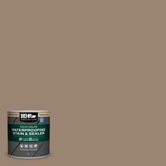 behrold waterproofing stain and sealer in an open can on a brown background