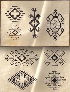 an old piece of paper with some designs on it