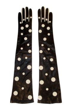 Polka Dot Gloves, Dress Reference, Gloves Vintage, Evening Gloves, Fashion Gloves, Vintage Gloves, Black Leather Gloves, White Gloves, Pierre Cardin