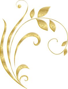 an artistic golden design with swirls and leaves