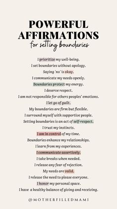 a poster with the words powerful affirmations