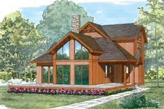 this is an artist's rendering of the cabin style home