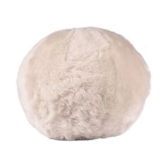 a white sheepskin ball on a white background