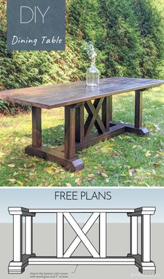 the diy dining table with free plans and instructions to make it in any size