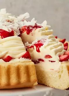 a strawberry shortcake with whipped cream on top