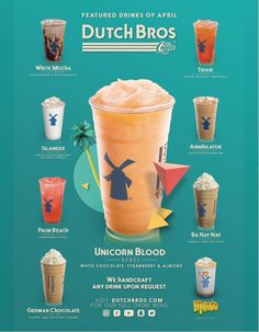 a poster with different types of drinks on it