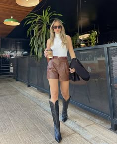 Brown Leather Shorts, Fitness Style, Fun Fitness