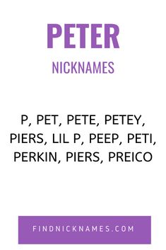 Nicknames for the name peter Peter Crouch, Peter Peter Pumpkin Eater, Peter Pumpkin, Good Nicknames, Peter Maximoff, Toy Story Movie, Greek Names, Peter Griffin