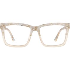 These bold square glasses feature crystal details on the corners and temple arms for a subtle touch of sparkle. The eyeglasses is made with high-quality acetate that is hand-polished to a glossy finish. Amazingly versatile the look makes for eye-catching glasses and chic sunglasses. | Zenni Women's Square Prescription Eyeglasses Cream Plastic Women’s Modern Glasses, Future Glasses, Chihuahua Art, Womens Glasses Frames, Chic Sunglasses, Zenni Optical, Square Eyeglasses, Heart Face Shape, Square Glasses