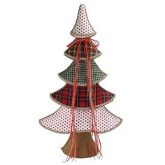 a decorative christmas tree made out of fabric