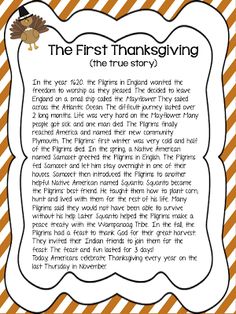 the first thanksgiving poem with an orange and white striped frame, which has a turkey on it