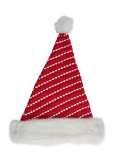 Make your holiday outfit complete with this rustic cabin lodge Santa hat. Features a red and white striped pattern with a faux fur pom pom and cuff makes for a novel look for the woodland or ski lodge Santa. You can wear this on the holidays or even give away as a gift! Features: Red and white Santa hat Striped pattern with red tinsle accents Faux fur pom pom and cuff Recommended for indoor use Dimensions: 18H X 0.50W X 12D Head opening circumference: 22" Materials: fabric | Northlight 17Inch Re Hat With Pom Pom, Red Costume, Cabin Lodge, Ski Lodge, Holiday Outfit, Christmas Costumes, Faux Fur Pom Pom, Rustic Cabin, Pom Pom Hat