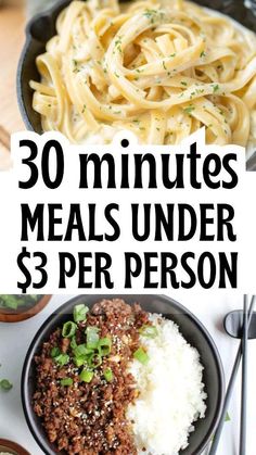 30 minutes meals under $ 3 per person