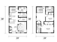 two story house plans with floor plans and measurements