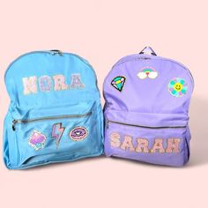 Custom Nylon Backpack Kid Personalized Bookbag With Chenille Patch Backpack With Varsity Letter Bag Chenille Letter Patch Bag for Girl Gift - Etsy Trendy Bags For End Of School Year Events, Pink School Bag With Letter Patch, Pink School Bags With Letter Patch, School Bag With Letter Patch For Back To School, School Bags With Letter Patch For Back To School, Back To School Bags With Letter Patch, School Backpack With Embroidered Patch, School Backpack With Letter Embroidery, Pink School Bags With Letter Embroidery