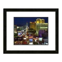 the las vegas strip at night framed print