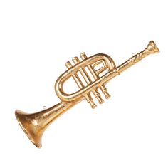 a brass trumpet on a white background