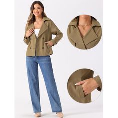 Allegra K Trench Coat for Women's Casual Notched Lapel Double Breasted Outerwear Short Jacket. Features notched lapel, double-breasted design, long sleeves, and pockets. Fully lined with a short length, this jacket offers unbeatable style for fall and winter. The soft fabric and lapel collar enhance its chic appearance. Layer this trench coat over various outfits to add a quick, trend-forward style. Perfect for pairing with jeans and pants for a casual and fashionable look. Style For Fall, Suede Trench Coat, Business Casual Blazer, Short Trench Coat, Womens Quilted Jacket, Classic Trench Coat, Faux Suede Jacket, Long Trench Coat, Belted Trench Coat