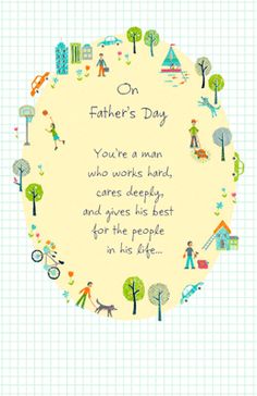 a father's day card with the words, you're a man who works hard