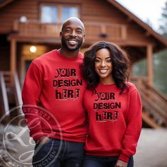 Customizable Red Top For Streetwear, Casual Red Customizable Sweatshirt, Customizable Red Long Sleeve Sweatshirt, Red Custom Print Crew Neck Top, Customizable Red Crew Neck Sweatshirt, Customizable Red Long Sleeve T-shirt, Customizable Long Sleeve Red T-shirt, Red Long Sleeve T-shirt With Custom Print, African American Couples