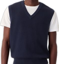 Ribbed Cotton V-neck Sweater Vest, Cotton V-neck Sweater Vest For Winter, Classic Cotton V-neck Tank Top, Classic Fitted Cotton V-neck Sweater, Casual Sleeveless V-neck Sweater For Fall, Fitted V-neck Sweater Vest, Casual V-neck Sweater By Gap, Casual Gap V-neck Sweater, Gap V-neck Fall Sweater