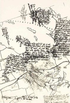 an old map with writing on it