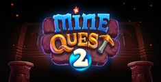 the logo for mine quest 2, which is on display in front of a dark background