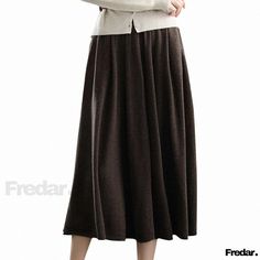 Fredar - Wool Pleated A-line Skirt with High Waist and Long Lambs Wool Umbrella Skirt Bodycon Pencil Skirt, Fashion Umbrella, Umbrella Skirt, Umbrella Designs, Midi Flare Skirt, Leather Midi Skirt, Body Con Skirt, Pleated Midi Skirt, Cashmere Wool