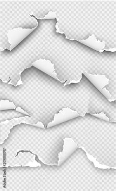 torn white paper on a transparent background