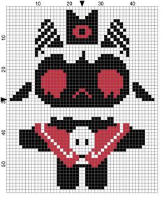 a cross stitch pattern with an image of a skull