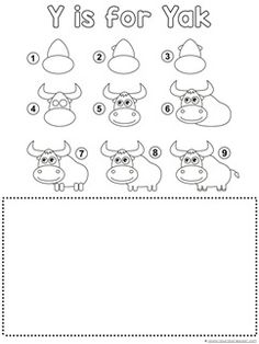 the printable worksheet for y is for yak, which includes an image of