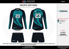 the pacific riders volleyball uniform and shorts