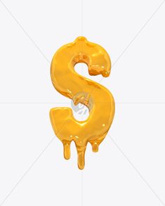 the letter s made out of melted yellow liquid