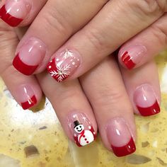 Kids Nail Art Christmas, Kids Gel Nails Ideas Christmas, Kids Xmas Nails, Nails For Kids Christmas, Small Snowflakes, Kids Nail Designs, Diy Acrylic Nails