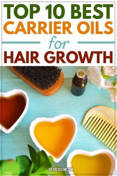 Top 10 Best Carrier Oils for Hair Growth & Healthy Hair - ♡ July Blossom ♡ Carrier Oils For Hair, Rosemary For Hair, Hair Growth Regimen, Oils For Hair Growth, Oils For Hair, Hair Growth Shampoo, Hair Growth Supplement, Essential Oils For Hair