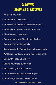 Sparkling Cleaning Slogans to Keep Your Home Shining Cleaning Slogan Ideas, Cleaning Catch Phrases, Cleaning Captions For Instagram, Cleaning Sayings Quotes, Cleanliness Slogan In English, Cleaning Bio Ideas, Slogan On Cleanliness, Cleaning Business Post Ideas, Cleaning Slogans Business