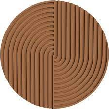 a circle made out of brown plastic