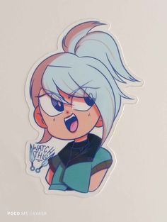 a sticker with an anime character on it