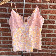 Nwot Free People Intimately Satin Lace Cami Top Pink Purple Pattern Size Xs. Brand New, Never Worn. Tags Have Been Removed. This Piece Came From A Free People Warehouse. I Don’t Believe It Is Available For The Public To Purchase. Lace Bust Satin Adjustable Straps Abstract Pattern Pink Purple Yellow Orange Size Xs Pit To Pit: 15” Middle Of Bust To Hem: 12.5” Lace Cami Top, Purple Pattern, Lace Cami, Free People Tops, Cami Tops, Pink Purple, Pink And Orange, Free People, Tie Dye