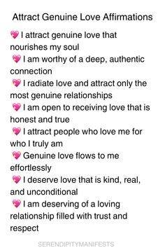 an image of someones love affirmations