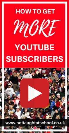 a red banner with the words how to get more youtube subscibers on it