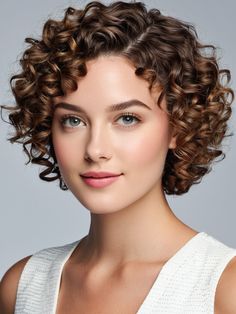 Chic Short Curly Hairstyles Perfect for Effortless Style Short Hair Middle Part, Bob With Choppy Layers, Hair Toturial, Curls Short Hair, Hair Middle Part, Short Curly Hairstyles, How To Curl Short Hair, Choppy Layers, Curly Bangs