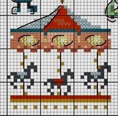 a cross stitch pattern with an image of a carousel