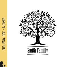 the logo for smith family tree, which is designed to look like an oak tree